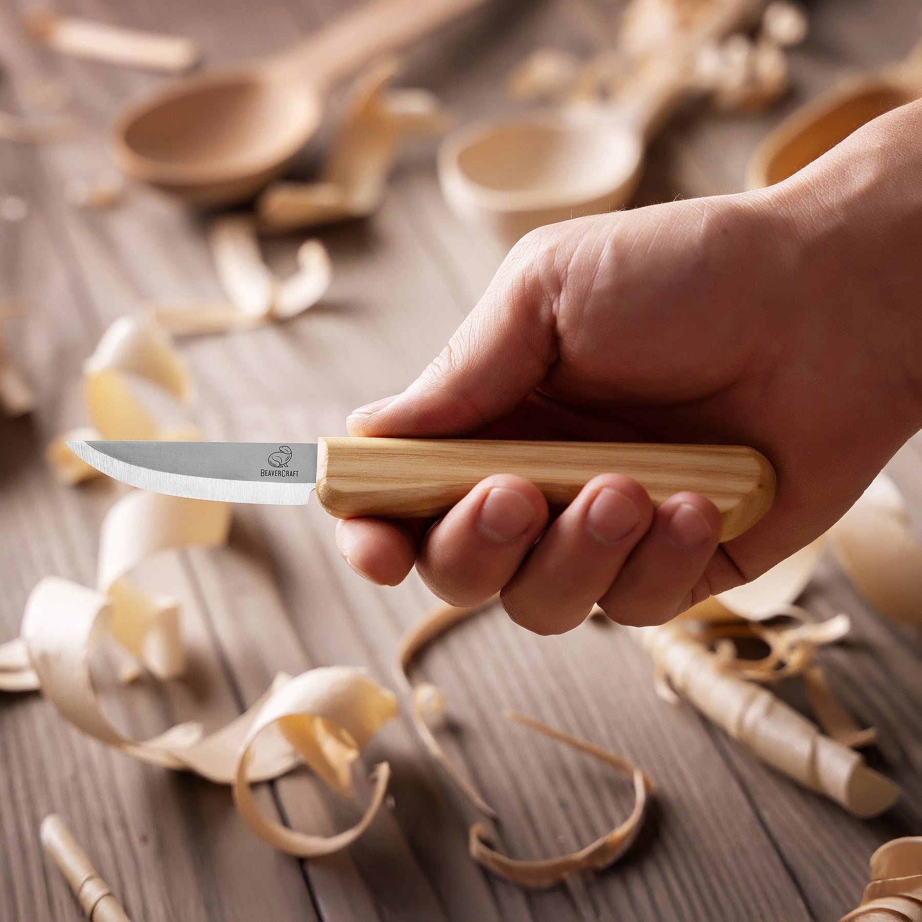 Sloyd Whittling Knife – Carving Knife for Fast Wood Removal & Shaping – C1M