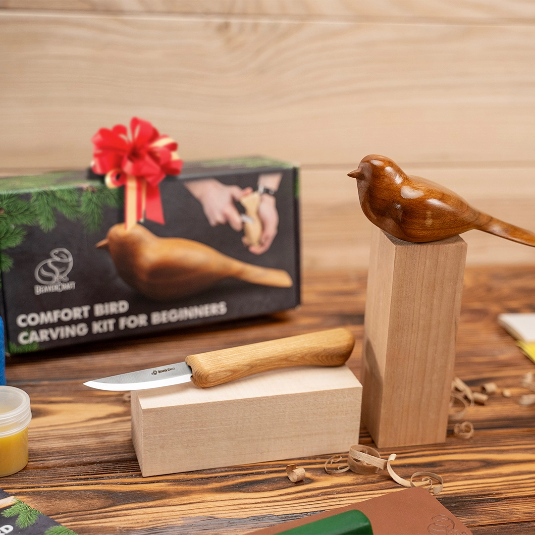 Comfort Bird Carving Kit – Complete Starter Whittling Kit for Beginners, Kids & Adults – DIY01