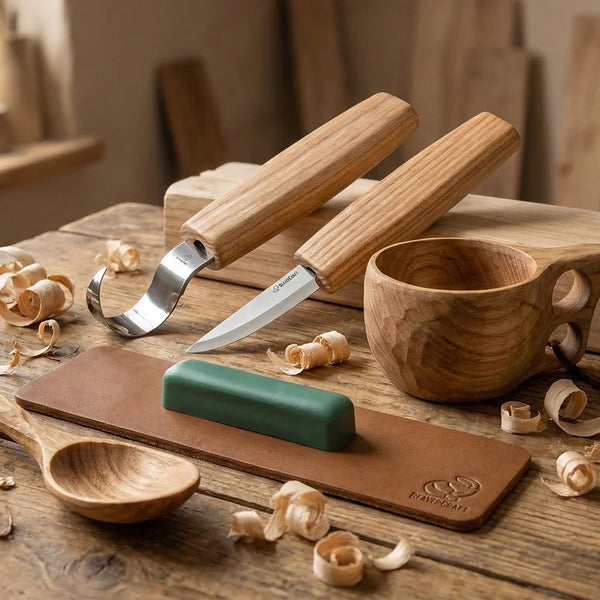2-Piece Starter Spoon Carving Set – Mini Wood Carving Knife Set for Beginners – S01