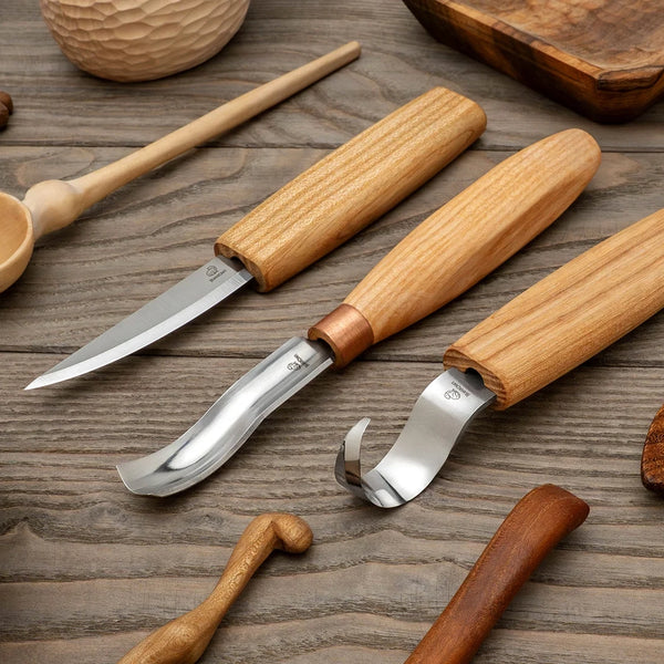 3-Piece Spoon Carving Tool Set – Beginner to Pro Wood Carving Set in Tool Roll – S14M