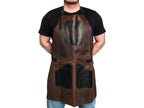 Adjustable Black & Brown Leather Wood Carving Apron – Durable Workshop & Craft Work Apron / AP3X
