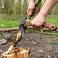 Bushcraft Carving Hatchet – Compact Multi-Purpose Steel Axe for Camping & Woodworking – AX1