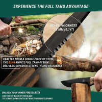 Bushcraft Knife Dusk with Ferro Rod & Sheath