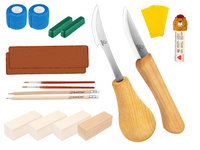 Bird & Bear Carving Set – Complete Wood Carving Kit Bundle with Comfort Bird & Bear – BDIY01_05
