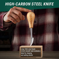 Bear Carving Kit – Complete Starter Whittling Kit for Beginners, Kids & Adults – DIY05