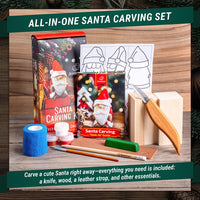 Santa Carving Kit – Complete Starter Whittling Kit for Beginners, Kids & Adults – DIY06