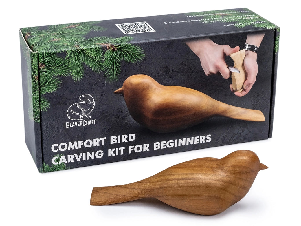 Comfort Bird & Celtic Spoon DIY Set - Beginner Woodcarving Kits