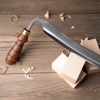 Hand-Forged Drawknife for Woodworking & Debarking – Forged Carbon Steel Knife with Walnut Handles & Leather Sheath – DK4S