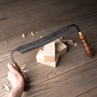 Hand-Forged Drawknife for Woodworking & Debarking – Forged Carbon Steel Knife with Walnut Handles & Leather Sheath – DK4S