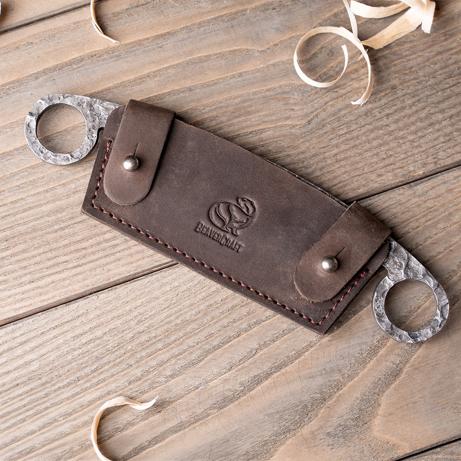 Compact Hand-Forged Drawknife with Sheath