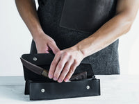 2-Piece Premium Spoon Carving Set – Walnut Handle Starter Wood Carving Knife Set in Leather Tool Case – S01X Black