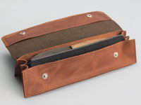 2-Piece Premium Spoon Carving Set – Walnut Handle Starter Wood Carving Knife Set in Leather Tool Case – S01X Brown