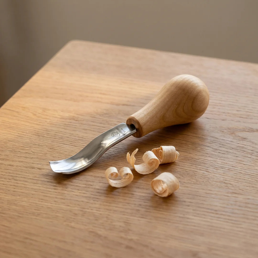 Palm-Handled Bent Carving Gouge (Sweep #8) - P8a/14