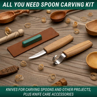 2-Piece Starter Spoon Carving Set – Mini Wood Carving Knife Set for Beginners – S01