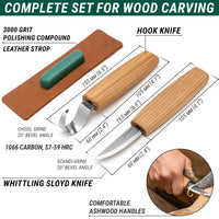 2-Piece Starter Spoon Carving Set – Mini Wood Carving Knife Set for Beginners – S01