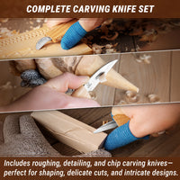 3-Piece Starter Wood Carving Set – Wood Carving Knives in Tool Roll – S15
