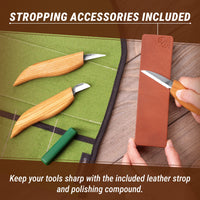 3-Piece Starter Wood Carving Set – Wood Carving Knives in Tool Roll – S15