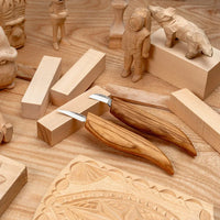2-Piece Starter Wood Carving Knife Set – Wood Carving Kit with Basswood Blocks – S16