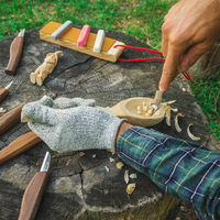 9-Piece Premium Wood Carving Tool Set – Walnut Handle Wood Carving Knives in Leather Tool Bag – S50X