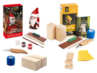 Winter Workshop – Complete Wood Carving Kit Bundle with Santa & Bear – BDIY06_05_BW