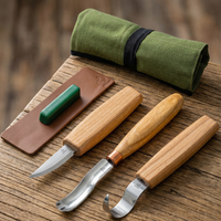 Spoon, Bowl & Kuksa Carving Set in Tool Roll, 3 pcs