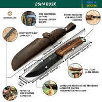 Bushcraft Knife Set for Camping & Survival – 3-Piece Carbon Steel Bushcraft Knives Bundle (Nightfall, Dusk, Shadow) – BSH-X