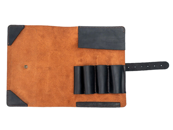 Leather Tool Storage Case – 4-Slot Leather Tool Organizer with Leather Strop – TR3x14
