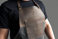 Adjustable Canvas & Leather Wood Carving Apron – Durable Workshop & Craft Work Apron / AP4