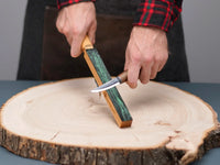 Compact Leather Paddle Strop for Knife Sharpening – One-Sided Leather Strop with Polishing Compound – LS8P1