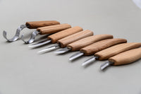 Left-Handed Wood Carving Tool Set in Tool Roll, 8 pcs