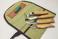 Left-Handed Spoon & Kuksa Carving Tool Set, 4 pcs