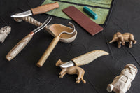 Left-Handed Spoon & Kuksa Carving Tool Set, 4 pcs