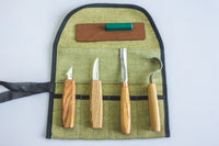 4-Piece Spoon & Kuksa Carving Set – Starter Spoon Carving Tool Set in Tool Roll – S49